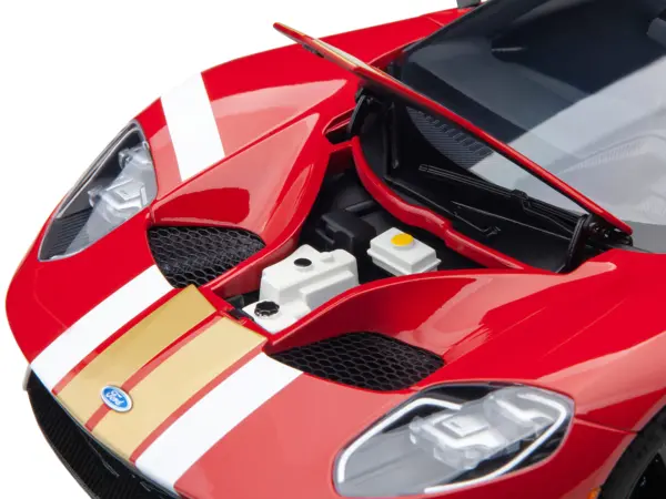 Ford GT Heritage Edition #16 "Alan Mann" Red Metallic with Gold Stripes 1/18 Model Car by Autoart #2