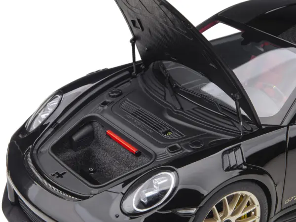 Porsche 911 (991.2) GT2 RS Weissach Package Black with Carbon Stripes 1/18 Model Car by Autoart #2