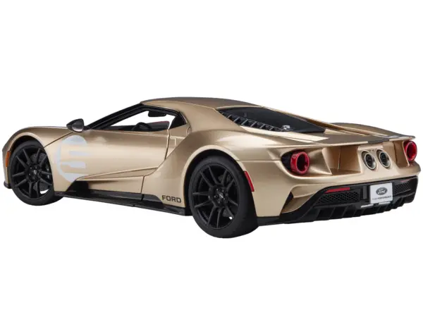 Ford GT Heritage Edition #5 "Holman Moody" Gold Metallic with Red and White Graphics 1/18 Model Car by Autoart #5