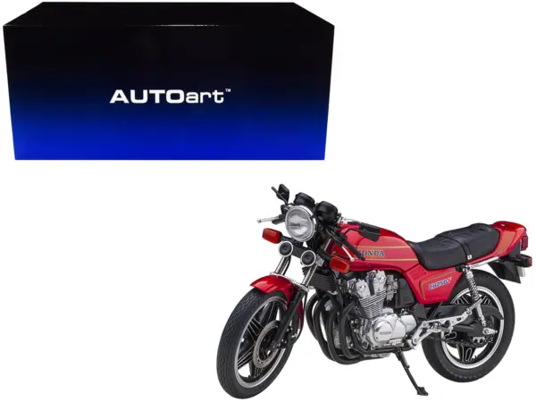Honda CB750F Motorcycle Red with Helmet "Baribari Legend" (1986) OVA 1/12 Model by Autoart #1
