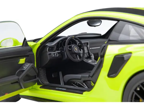 Porsche 911 (991.2) GT2 RS Weissach Package Acid Green with Carbon Stripes 1/18 Model Car by Autoart #3