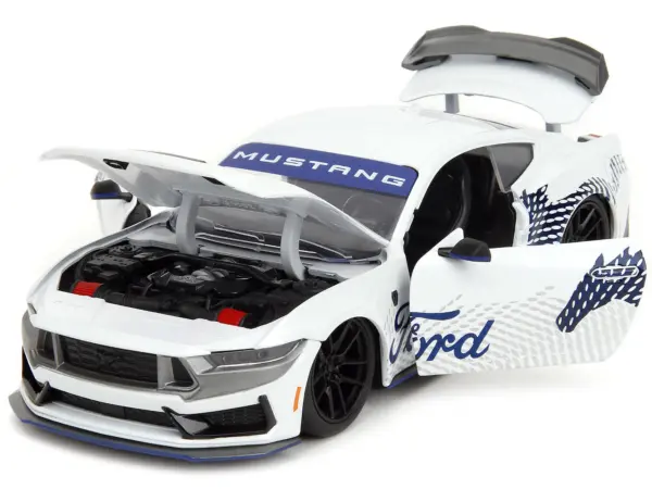 2024 Ford Mustang Dark Horse White with "Mustang Horse Graphics" "Bigtime Muscle" Series 1/24 Diecast Model Car by Jada #2
