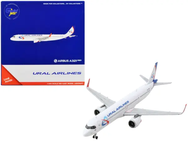 Airbus A321neo Commercial Aircraft "Ural Airlines" White with Blue Tail 1/400 Diecast Model Airplane by GeminiJets #1