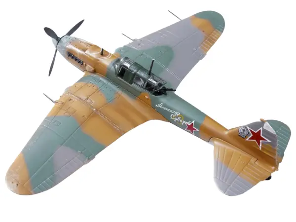 Ilyushin IL-2 Shturmovik Aircraft Camouflage "Alexander Suvorov Hero of the Soviet Union Lieutenant V.T. Aleksuhin 167th Guards Air Regiment 617 ShAP" (1943) Soviet Air Force 1/72 Diecast Model Airplane by Legion #3