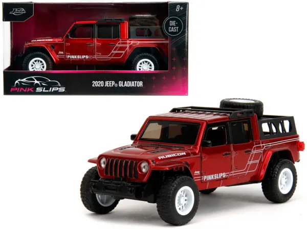2020 Jeep Gladiator Pickup Truck Candy Red "Pink Slips" Series 1/32 Diecast Model Car by Jada #1