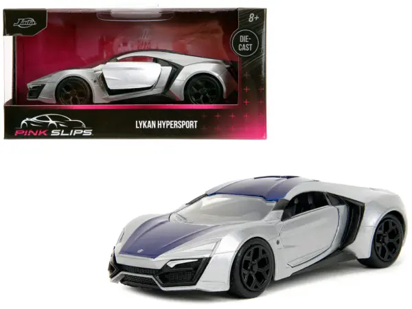 Lykan Hypersport Silver Metallic and Purple "Pink Slips" Series 1/32 Diecast Model Car by Jada #1