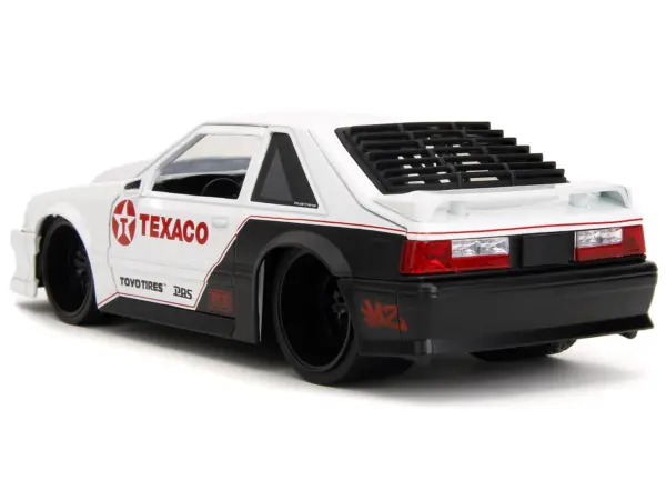 1989 Ford Mustang GT "Texaco" White and Matt Black with Graphics "Bigtime Muscle" Series 1/24 Diecast Model Car by Jada #5