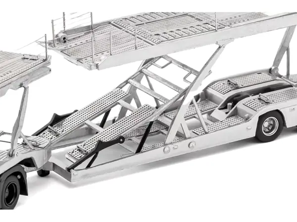 Mercedes-Benz Actros AMG Auto Transporter Silver Metallic 1/64 Diecast Model by GCD #3