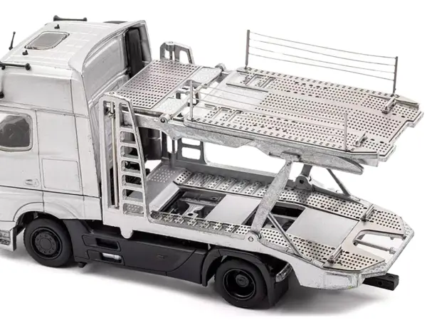 Mercedes-Benz Actros AMG Auto Transporter Silver Metallic 1/64 Diecast Model by GCD #5