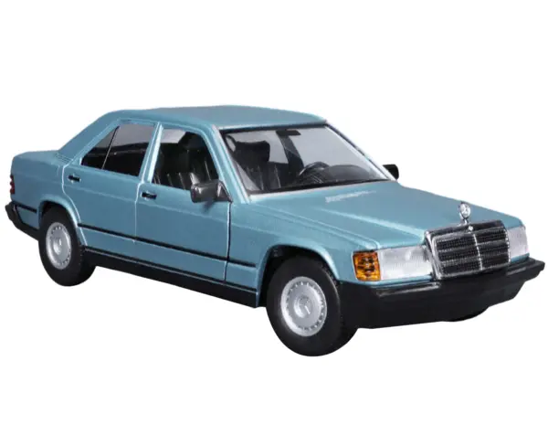 Mercedes-Benz 190 E 2.6 Blue Metallic 1/24 Diecast Model Car by Bburago #2