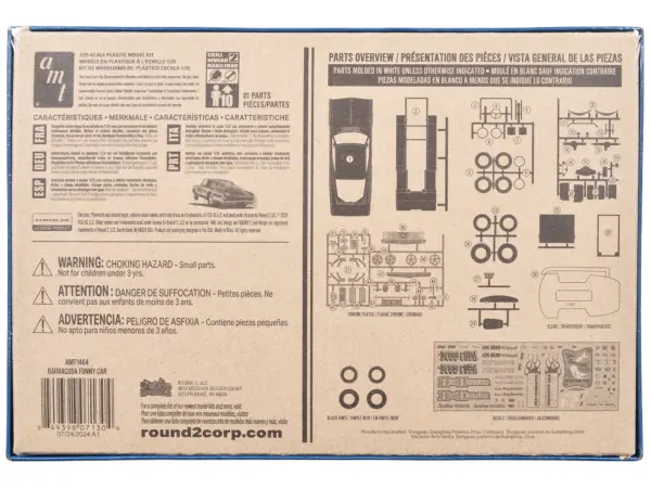 Skill 2 Model Kit 1966 Plymouth Barracuda Funny Car "Hemi Hustler" 1/25 Scale Model by AMT #4