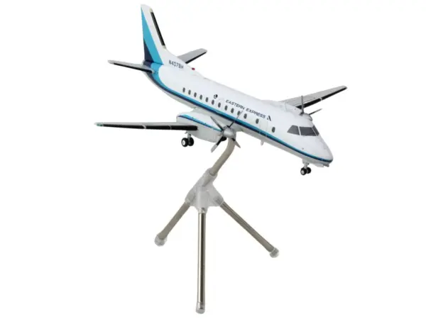 Saab 340A Commercial Aircraft "Eastern Express/Bar Harbor" (N407BH) White with Blue Stripes "Gemini 200" Series 1/200 Diecast Model Airplane by GeminiJets #2