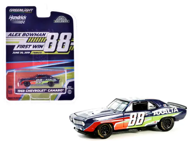 1969 Chevrolet Camaro #88 "Alex Bowman - Hendrick Motorsports First Win Tribute" Dark Blue with Graphics "Hobby Exclusive" Series 1/64 Diecast Model Car by Greenlight #1