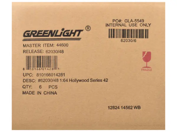 "Hollywood Series" Set of 6 pieces Release 42 1/64 Diecast Model Cars by Greenlight #3