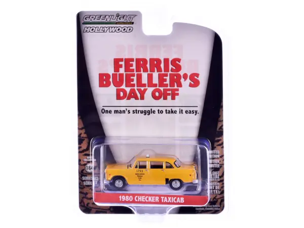 1980 Checker Taxicab "Yellow Cab Co. #1793" Yellow "Ferris Bueller's Day Off" (1986) Movie "Hollywood Series" Release 42 1/64 Diecast Model Car by Greenlight #3