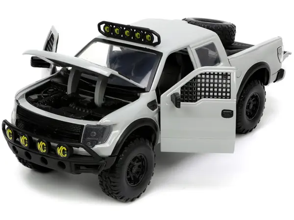 2011 Ford F-150 SVT Raptor Pickup Truck Light Gray with Extra Wheels "Just Trucks" Series 1/24 Diecast Model Car by Jada #2