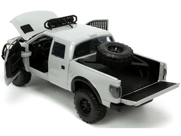 2011 Ford F-150 SVT Raptor Pickup Truck Light Gray with Extra Wheels "Just Trucks" Series 1/24 Diecast Model Car by Jada #3