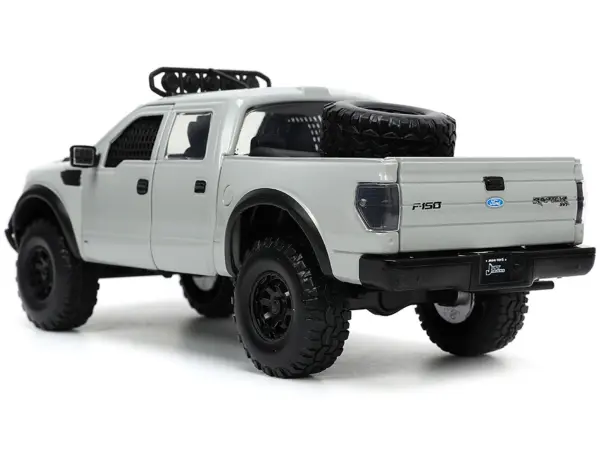 2011 Ford F-150 SVT Raptor Pickup Truck Light Gray with Extra Wheels "Just Trucks" Series 1/24 Diecast Model Car by Jada #5