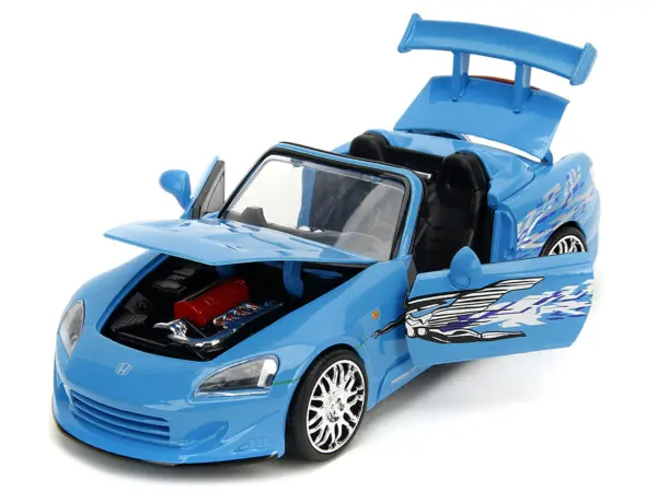 2001 Honda S2000 Convertible Blue with Graphics "Fast & Furious Remix" Series 1/24 Diecast Model Car by Jada #2