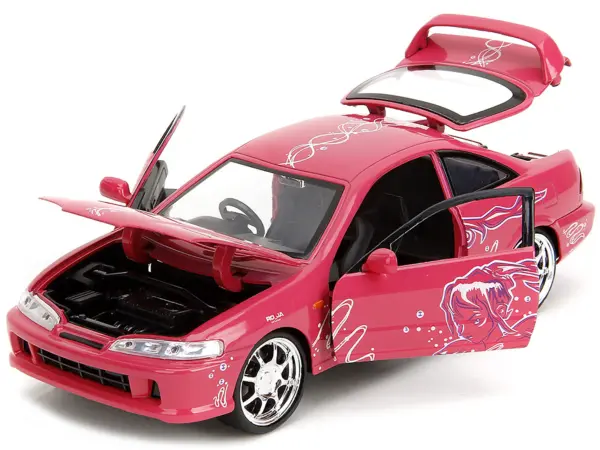 1995 Honda Integra Type R Pink with Graphics "Fast & Furious Remix" Series 1/24 Diecast Model Car by Jada #2