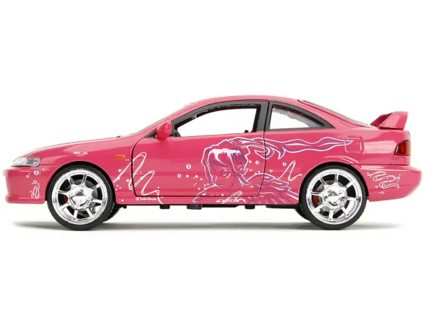 1995 Honda Integra Type R Pink with Graphics "Fast & Furious Remix" Series 1/24 Diecast Model Car by Jada #3