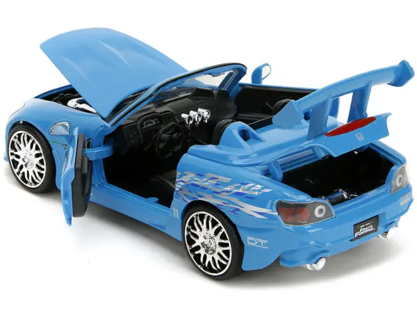 2001 Honda S2000 Convertible Blue with Graphics "Fast & Furious Remix" Series 1/24 Diecast Model Car by Jada #4
