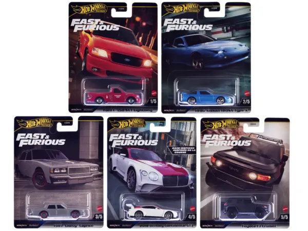"Fast & Furious" 2024 5 piece Set H Diecast Model Cars by Hot Wheels #1