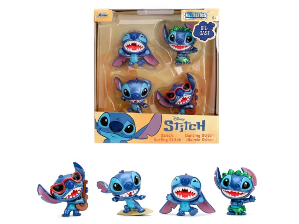 Set of 4 Diecast Figures "Disney's Stitch" "Metalfigs" Series Diecast Models by Jada #1