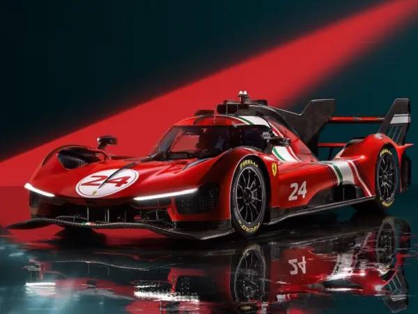 Ferrari 499P Modificata #24 Red "Launch Version" with Acrylic Display Case 1/18 Model Car by LookSmart #2