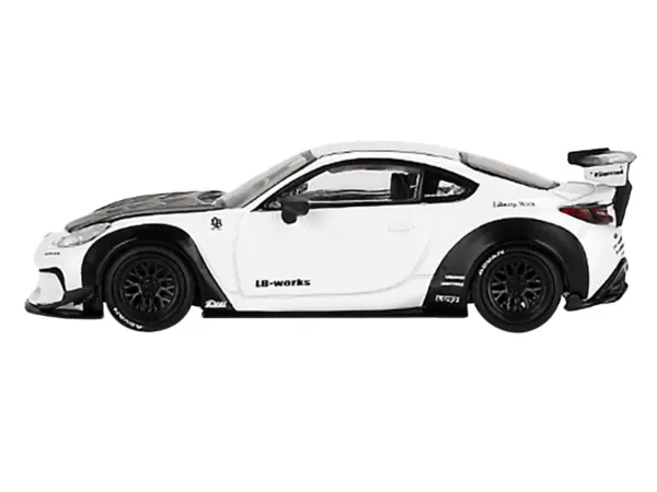 Toyota GR86 "LB-Nation - Liberty Walk" White with Carbon Hood Limited Edition 1/64 Diecast Model Car by Mini GT #2