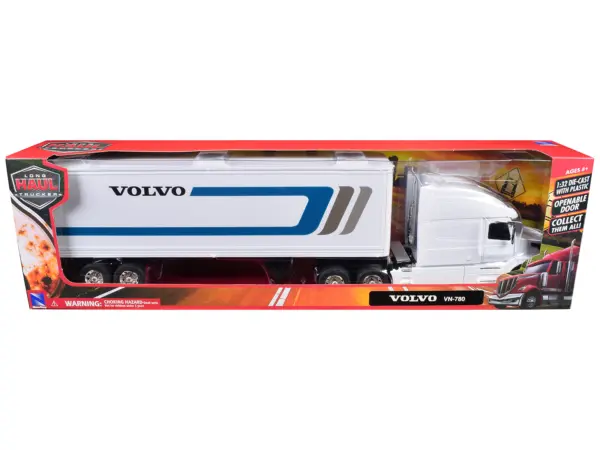 Volvo VN-780 Truck with Dry Van Trailer White "Long Haul Truckers" Series 1/32 Diecast Model by New Ray #3
