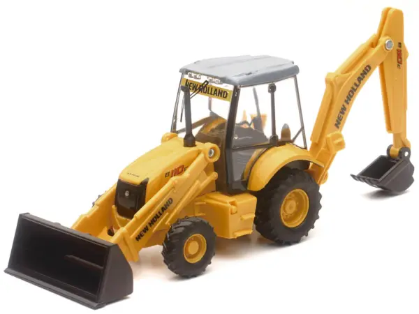New Holland B110C Backhoe Loader Yellow Diecast Model by New Ray #2