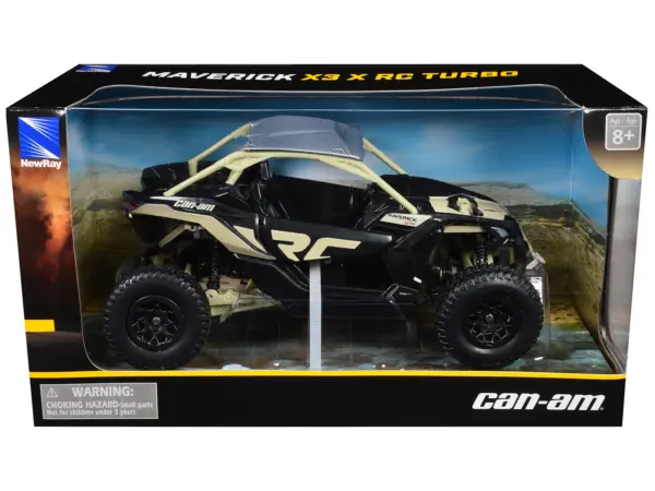 Can-Am Maverick X3 XRC Turbo ATV Tan and Black with Silver Top cast 1/18 Diecast Model by New Ray #3