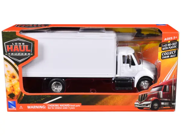 International 4200 Box Truck White "Long Haul Truckers" Series 1/43 Diecast Model by New Ray #1