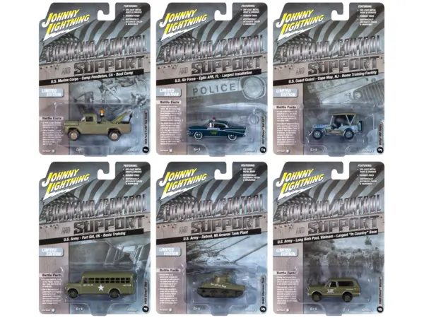 "Military" Set B of 6 pieces 2024 Release 2 Limited Edition Diecast Models by Johnny Lightning #1