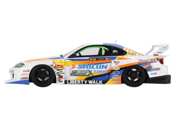 Nissan LB-Super Silhouette S15 SILVIA #555 Yukio Fausto "Formula Drift Japan" (2023) 1/18 Model Car by Top Speed #3