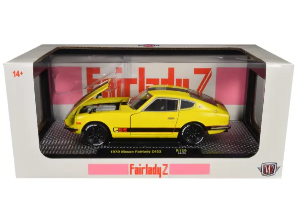 1970 Nissan Fairlady Z 432 RHD (Right Hand Drive) #3 Yellow with Black Stripes Limited Edition to 4250 pieces Worldwide 1/24 Diecast Model Car by M2 Machines #3