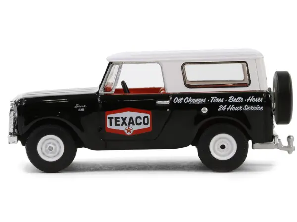 1963 Harvester Scout "Texaco" Black with White Top and Red Interior "Texaco Special Edition" Series 1 1/64 Diecast Model Car by Greenlight #2