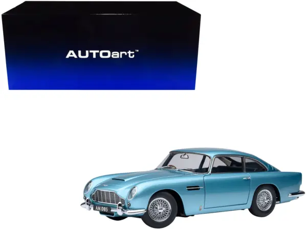 Aston Martin DB5 RHD (Right Hand Drive) Caribbean Pearl Blue Metallic 1/18 Model Car by Autoart #1