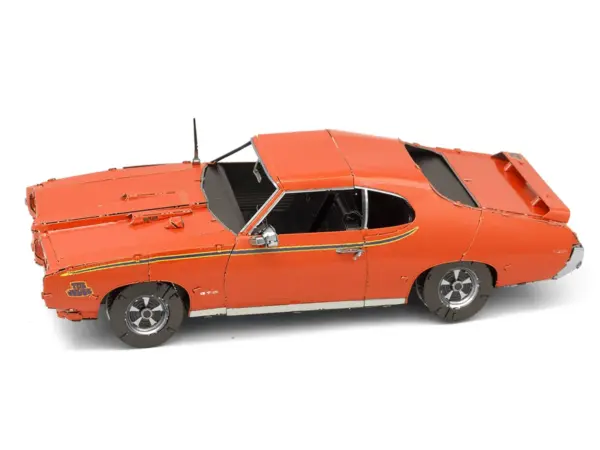 Model Kit 1969 Pontiac GTO Judge Orange with Black Stripes (Moderate Difficulty) Steel Model by Metal Earth #2