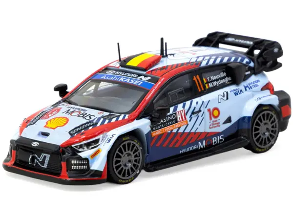 Hyundai i20 N Rally1 Hybrid #11 Thierry Neuville - Martijn Wydaeghe Winner "Rallye Monte-Carlo" (2024) "Hobby64" Series 1/64 Diecast Model by Tarmac Works #2