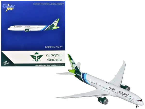 Boeing 787-9 Commercial Aircraft "Saudia Airline" (HZ-ARB) White with Tail Graphics 1/400 Diecast Model Airplane by GeminiJets #1