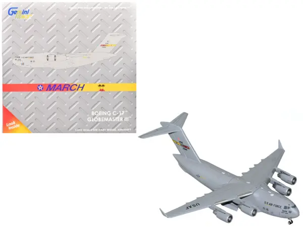 McDonnell Douglas C-17 Globemaster III Transport Aircraft "452nd AMW March ARB" United States Air Force "Gemini Macs" Series 1/400 Diecast Model Airplane by GeminiJets #1