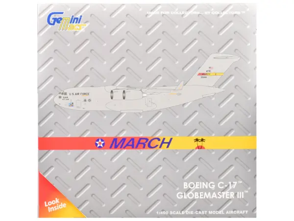 McDonnell Douglas C-17 Globemaster III Transport Aircraft "452nd AMW March ARB" United States Air Force "Gemini Macs" Series 1/400 Diecast Model Airplane by GeminiJets #3