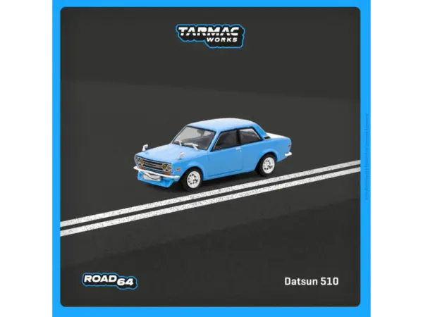 Datsun 510 Light Blue "Road64" Series 1/64 Diecast Model Car by Tarmac Works #3