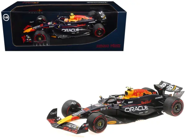 Red Bull Racing RB20 #11 Sergio Perez "Oracle" 2nd Place F1 Formula One "Bahrain GP" (2024) with Driver Limited Edition to 180 pieces Worldwide 1/18 Diecast Model Car by Minichamps #1