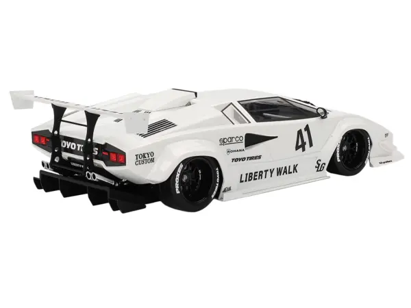 Lamborghini Countach LB-WORKS #41 White "2024 Tokyo Auto Salon" 1/18 Model Car by Top Speed #4