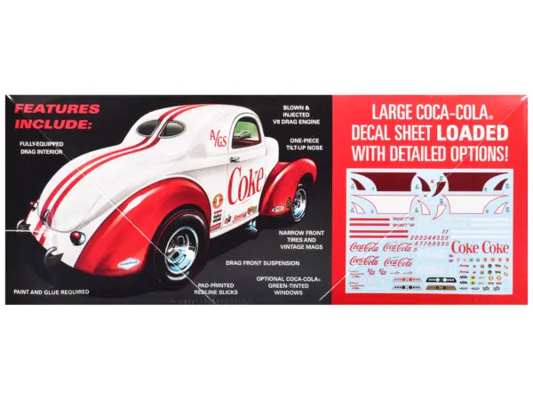 Skill 2 Model Kit 1940 Willys Coupe "Coca-Cola Race Team" 1/25 Scale Model by AMT #2