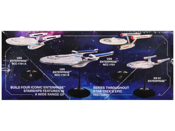 Skill 2 Model Kit U.S.S. Enterprise Four Ship Set "Star Trek" 1/2500 Scale Model by AMT #3