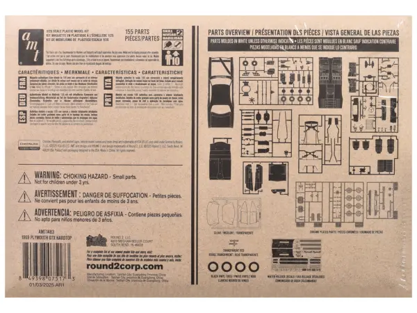 Skill 2 Model Kit 1969 Plymouth GTX Hardtop 1/25 Scale Model by AMT #4